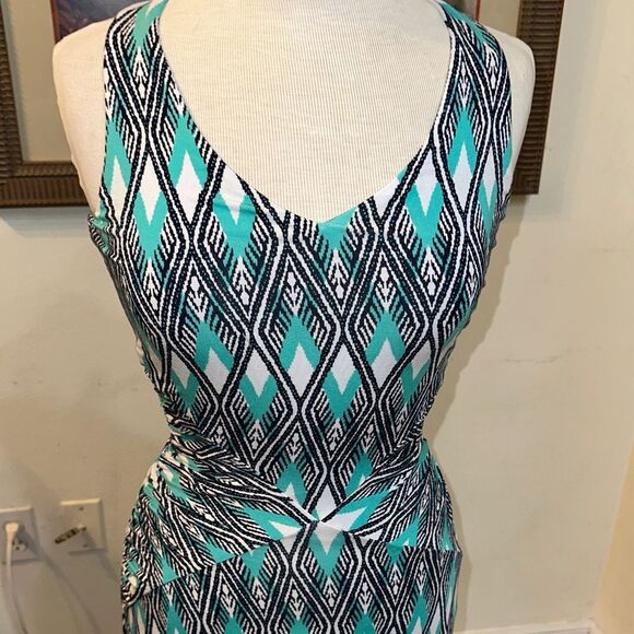 NWT Tart Turquoise/Black Patterned Maxi Dress Size Small - Picture 2 of 7